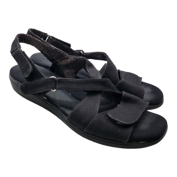 Grasshoppers Ortholite Sandals Women's Sz 9M T Strap Strappy Slingback Black